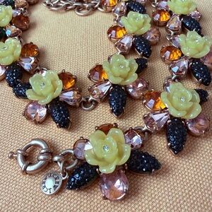 J. Crew Firefly Floral Rhinestone Necklace